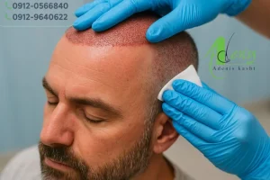 مرطوب کردن و آب پاشی بعد از کاشت مو