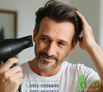 سشوار کشیدن بعد از کاشت مو