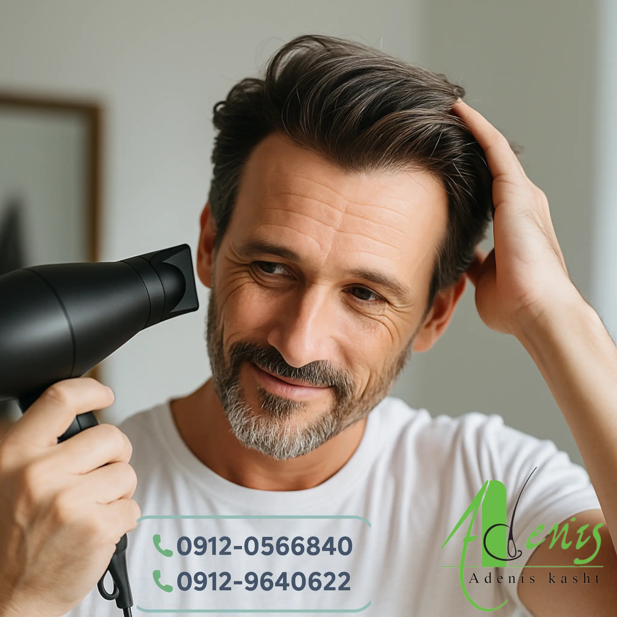 سشوار کشیدن بعد از کاشت مو