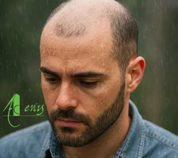 برخورد آب باران با محل کاشت مو