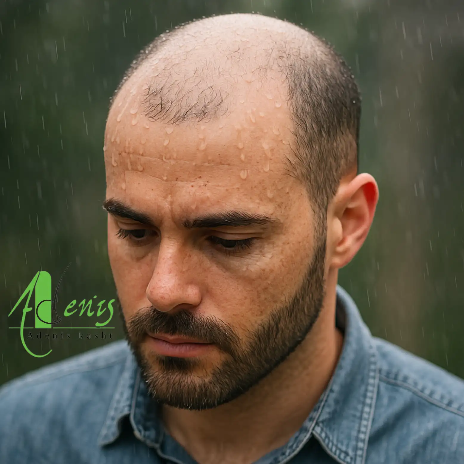 برخورد آب باران با محل کاشت مو