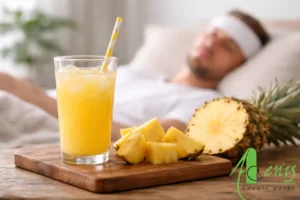 آب آناناس تازه بعد از کاشت مو برای کمک به کاهش ورم و التهاب اولیه