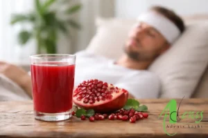 آب انار طبیعی بعد از کاشت مو برای کاهش التهاب و بهبود گردش خون پوست سر